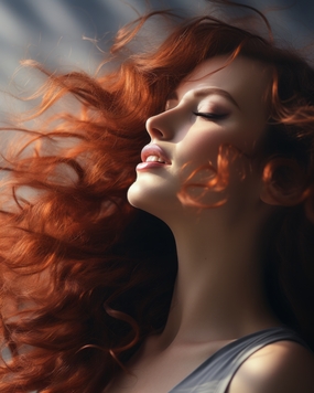 欧美轻熟风情侧颜美女写真图片